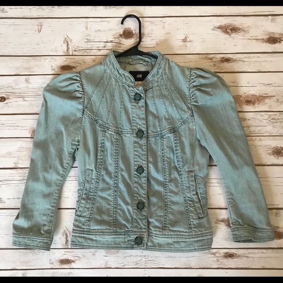 H&M Jackets & Blazers - H&M Jean Jacket - Puff Sleeves Size 10